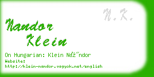 nandor klein business card